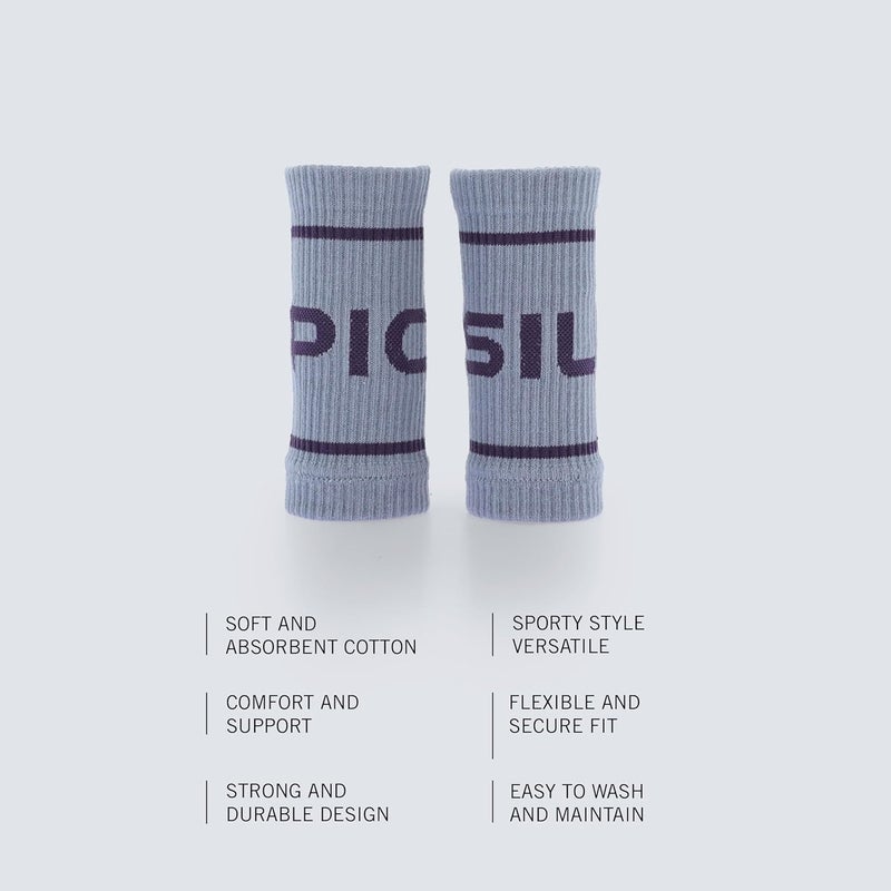PICSIL - Cotton Sports Wristbands | Absorbent and Breathable | Ideal for Gym, Cross Training, Running and Tennis | Use with Grips | Unisex Design | - Image 3